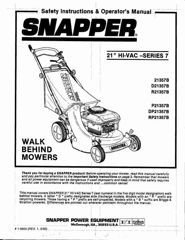 Snapper Lawn Mower DP21357B-page_pdf